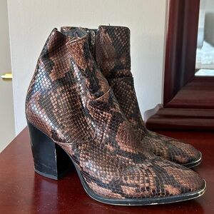 Zara snakeskin booties